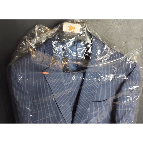 Snover Blue Pinstripe Suit Men's 38 Jacket/34W Pants 2-Pc Sharp Fit - Picture 3 of 16